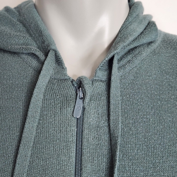 Lululemon Wake Up & Go Zipper Hoodie Sweater In Graphite Green Size L - Picture 4 of 15